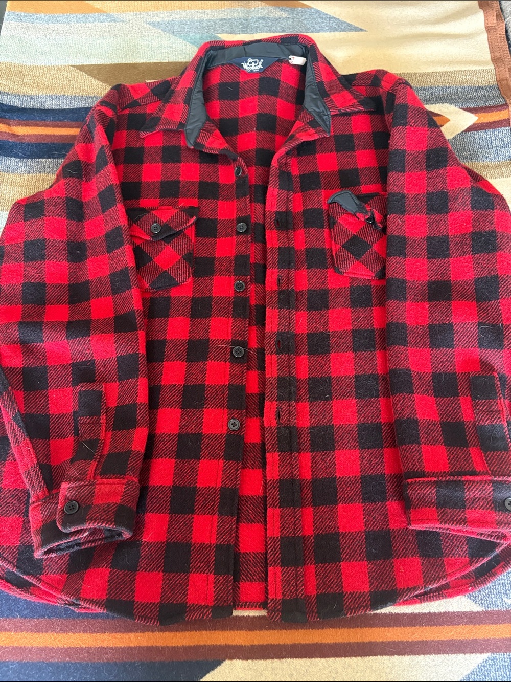 Red & Black Buffalo Plaid Button-Up Shirt Jacket